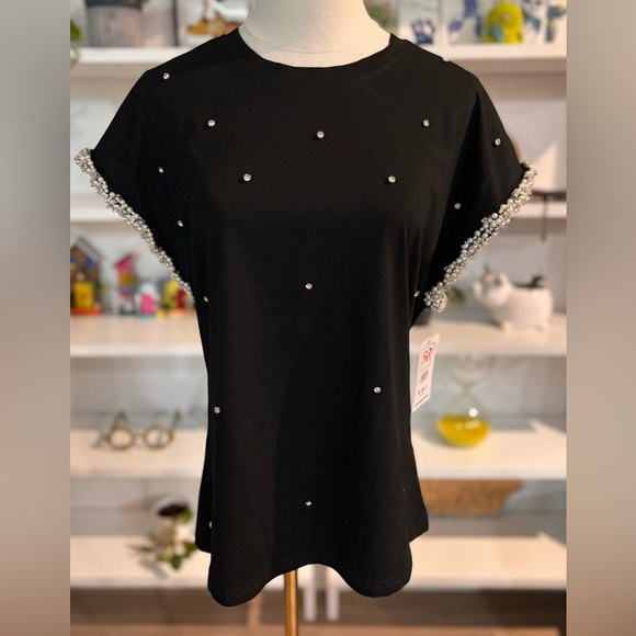 Black Embellished Women's Top - Picture 1 of 2